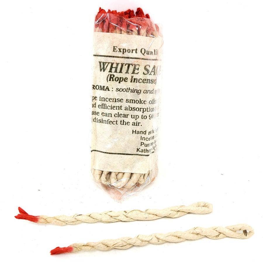 GREENROOTS USA LLC - Wholesale Incense - Tibetan Rope Incense - White Sage (Approx 35-45 Ropes) - 6 P1
