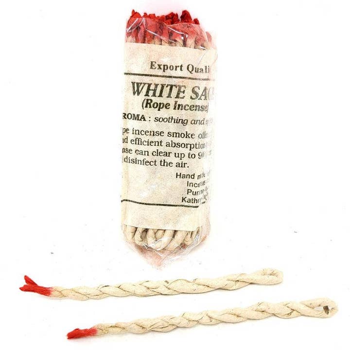 GREENROOTS USA LLC - Wholesale Incense - Tibetan Rope Incense - White Sage (Approx 35-45 Ropes) - 6 P1