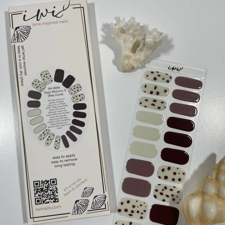 Iwi Nails – Großhandel Nailart/Nagelsticker – Sammlung Pūpū Hinuhinu: Pūpū Pōniuniu 3 (Flohkegel)3