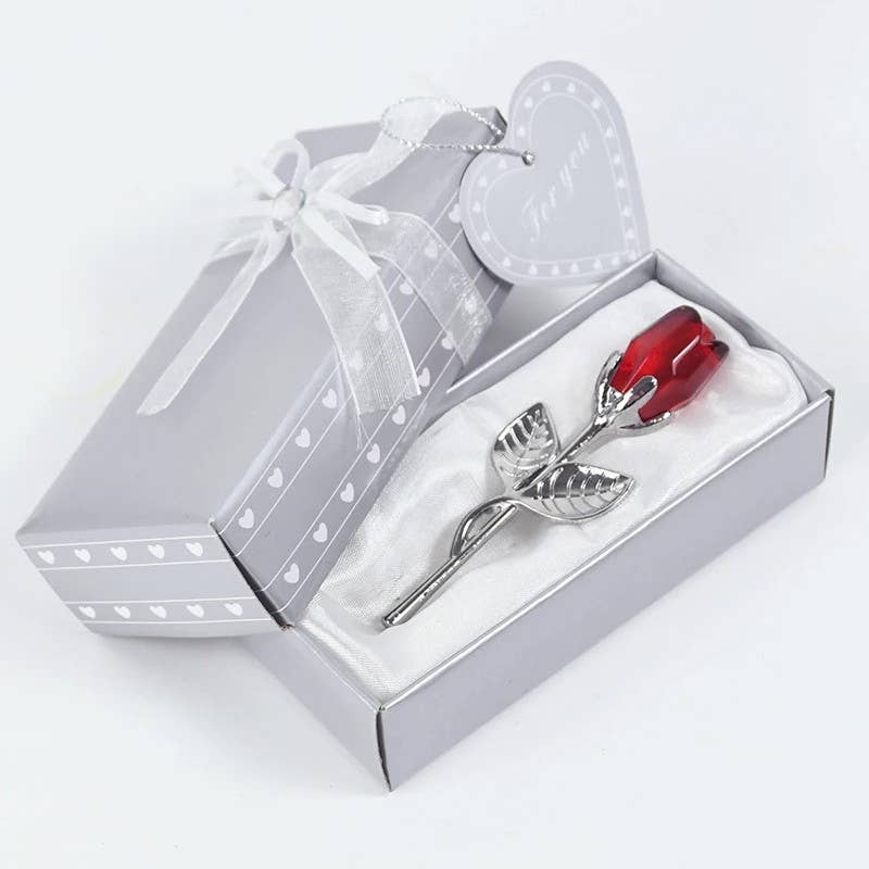Syrrios Gifts LLC - Wholesale Artificial Flowers - Eternal Red Rose Glass Flower in Gift Box - Romantic3