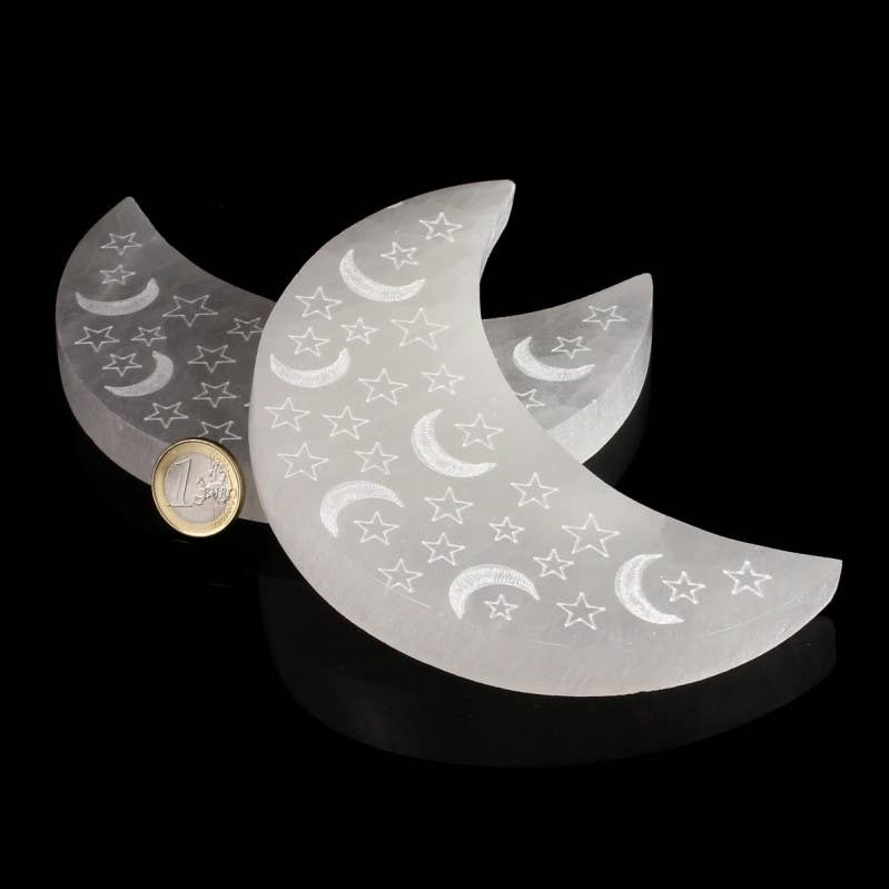 UniArt - Wholesale Ornament - Moon-shaped selenite plate, 14.5 cm1