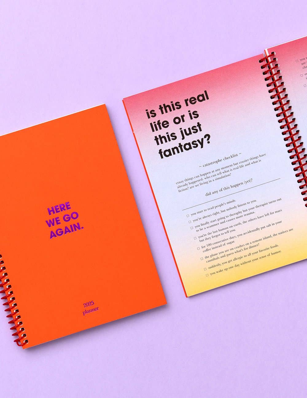 Paper Street - Venta al por mayor Agendas - 2025 - Aquí Vamos de Nuevo - Naranja1