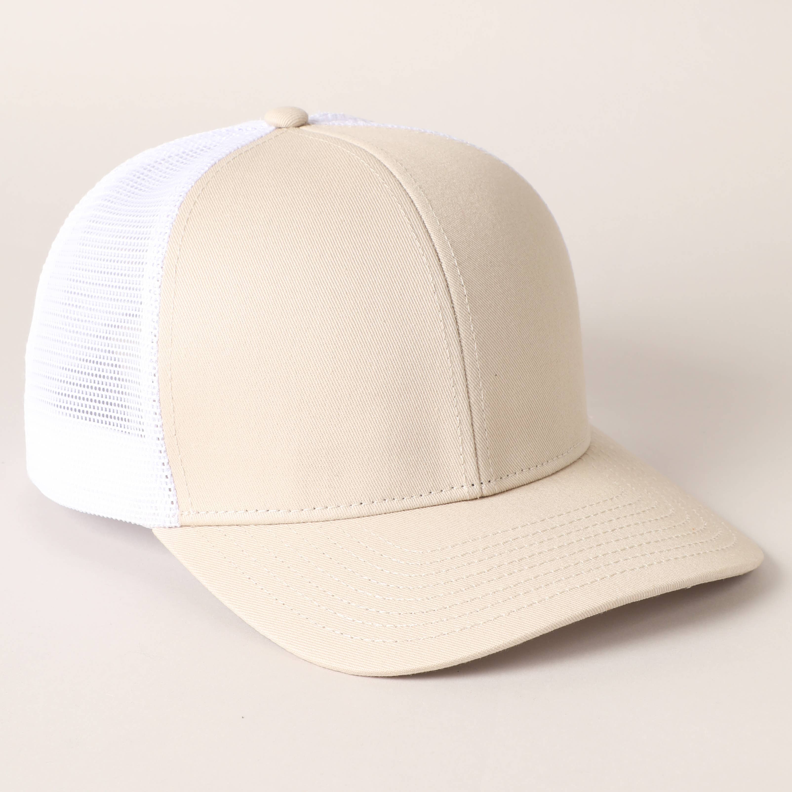 Fashion City - Wholesale Trucker Hat - Unisex - Two Tone Cotton Trucker Hat with Mesh Back44