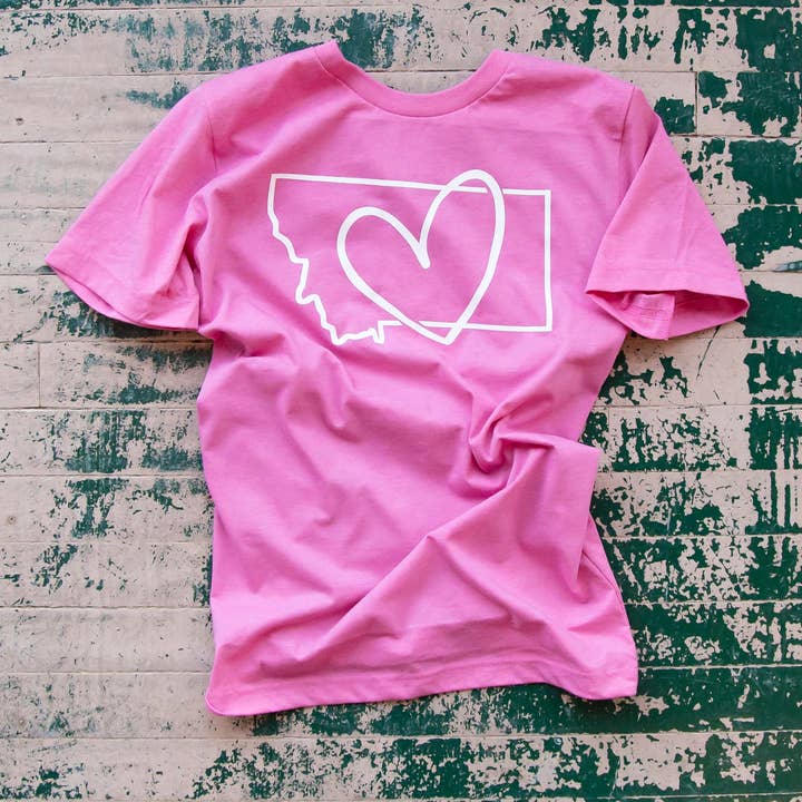 Montana Heart Pink Tee for wholesale by Hometana