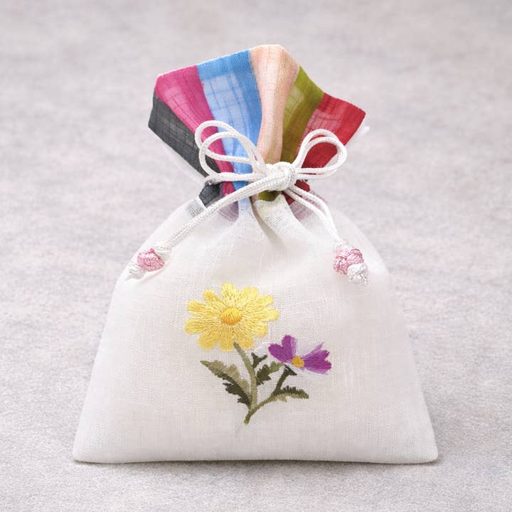 Embroidered Ramie Pouch for wholesale by Style by HM