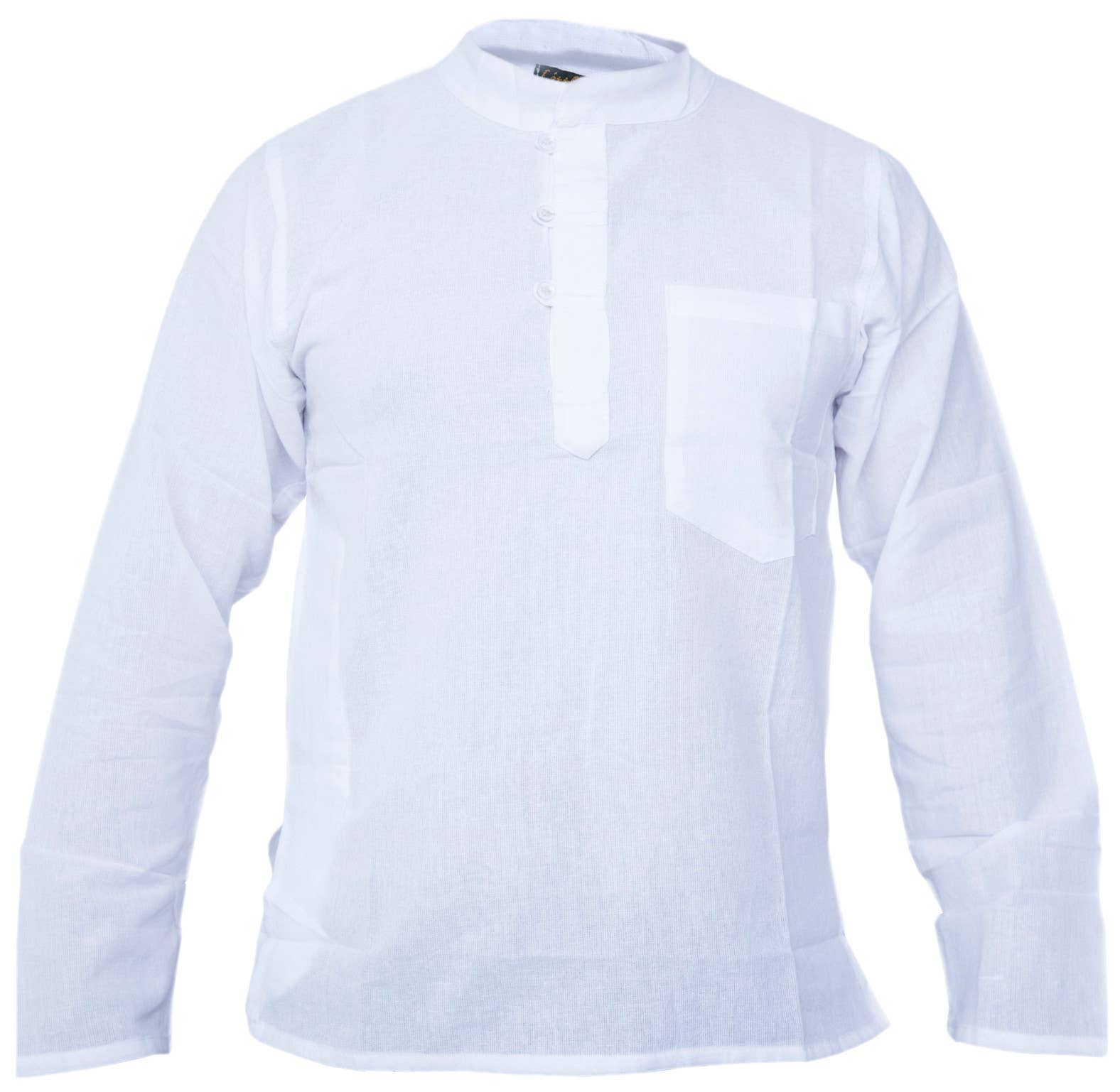Gheri – wholesale Shirt – Unisex – Plain Cotton Lightweight Long Sleeve Grandad Shirt0