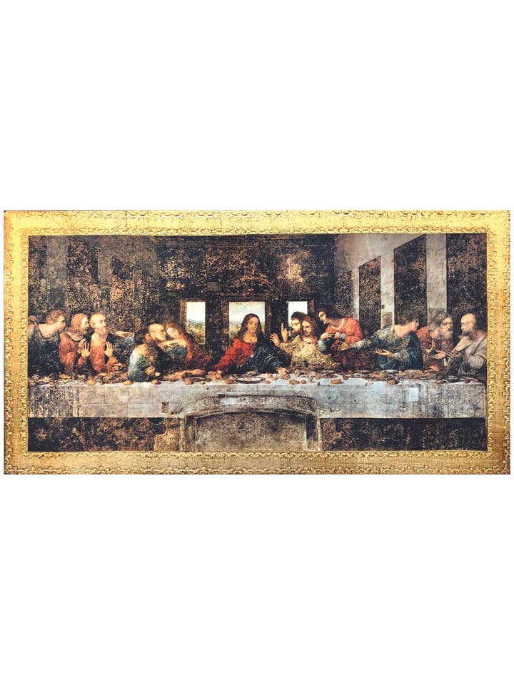 Last Supper Florentine Plaque by Da Vinci 18x10" for wholesale by Goldscheider of Vienna
