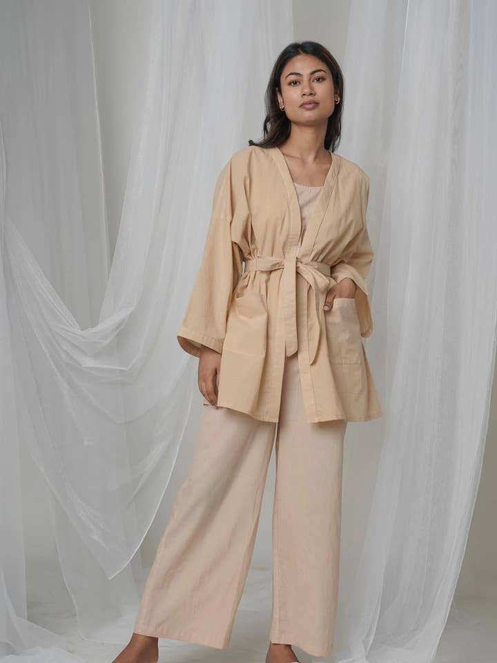 Bio-Baumwolle Gemütliches Schlafanzug-Set mit Übergrößen-Schultertuch für den Großhandel von Tailor Didi