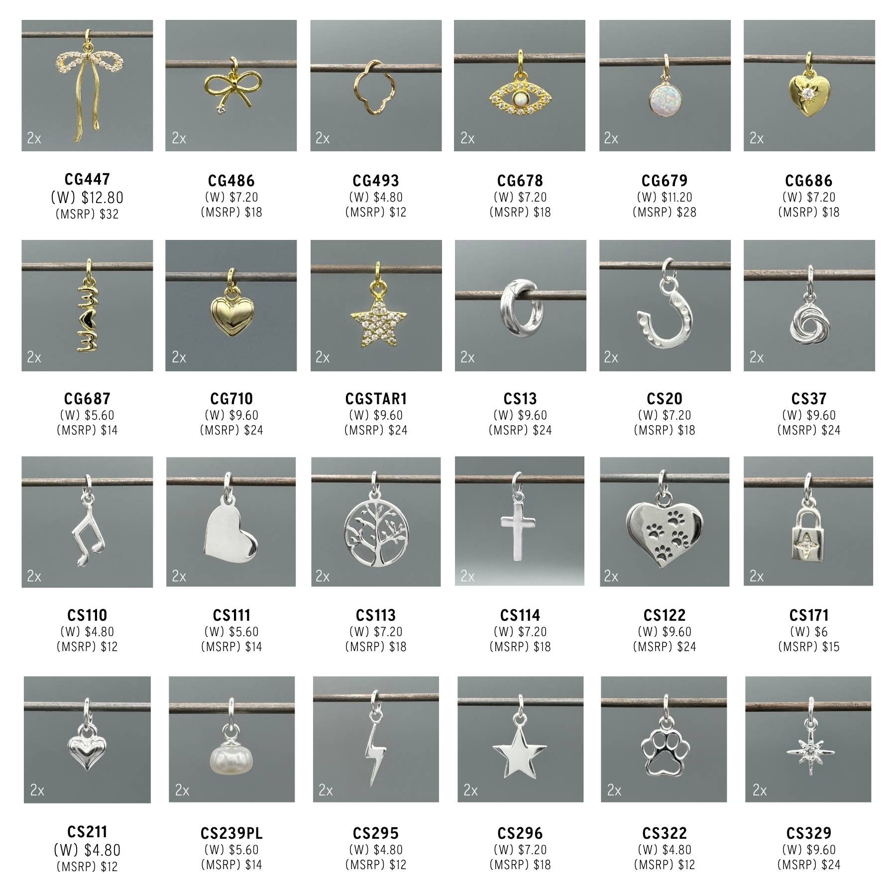 Something Silver - Wholesale Jewelry Set - Charm Bar Package4