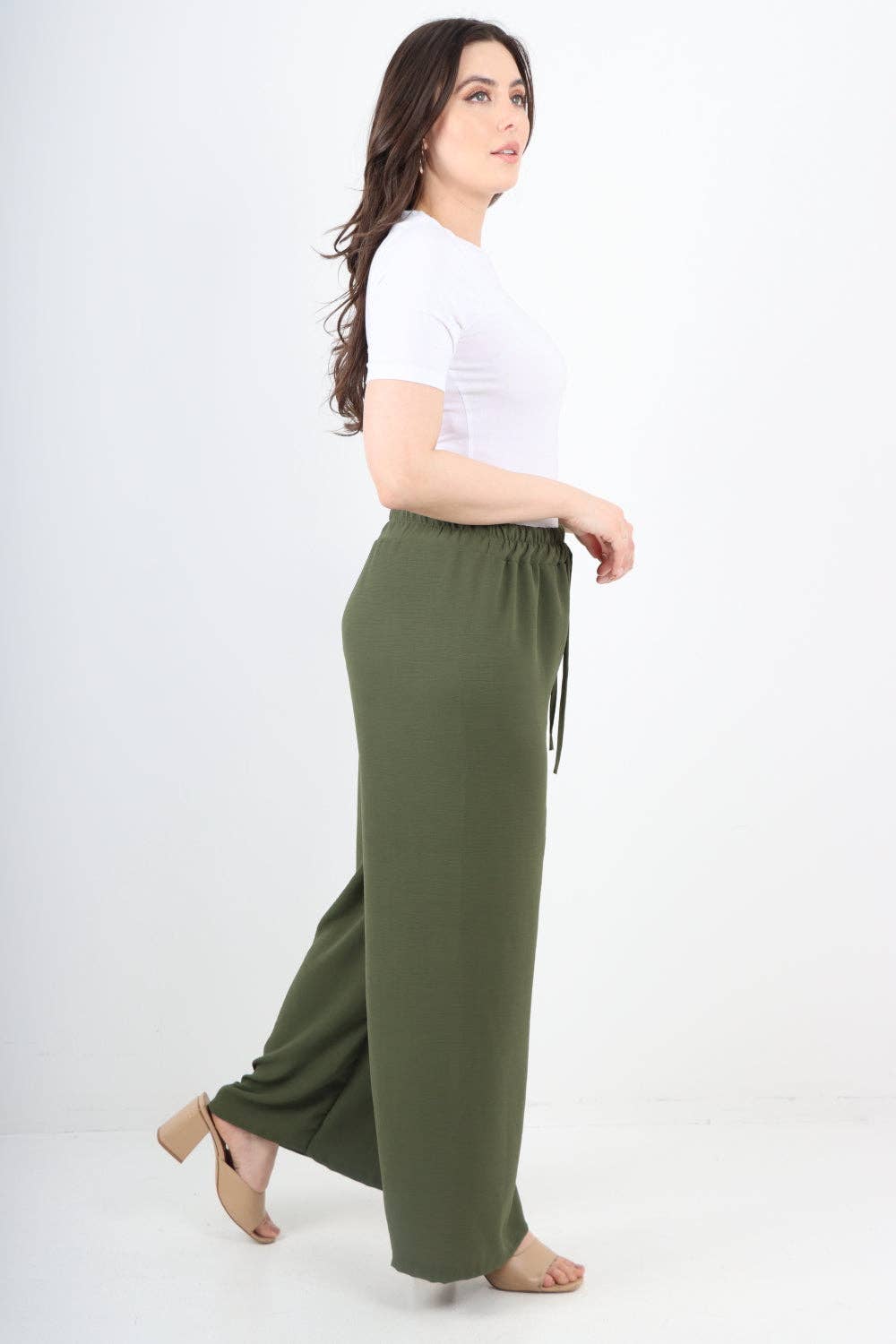 Miss Bold – wholesale Pants – Women's – Italian Elastic Waistband Drawstring Wide Leg Trousers22