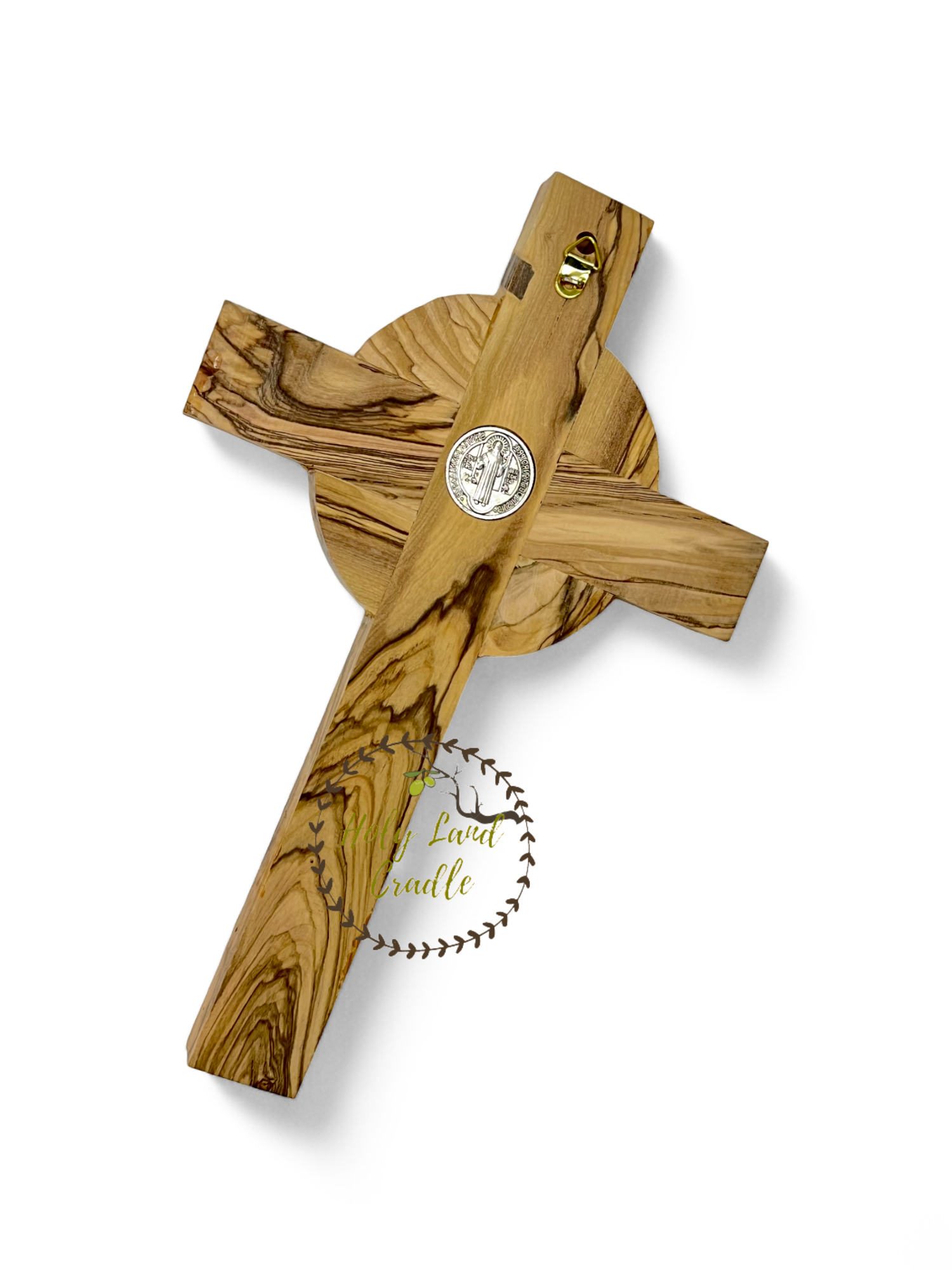 Holy Land Cradle - Wholesale Wall Cross - St. Benedict Olive Wood Cross6
