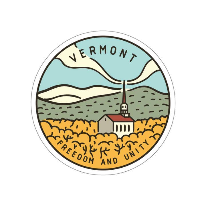 Vermont State Vinyl Sticker - Circle for wholesale by Needful Things
