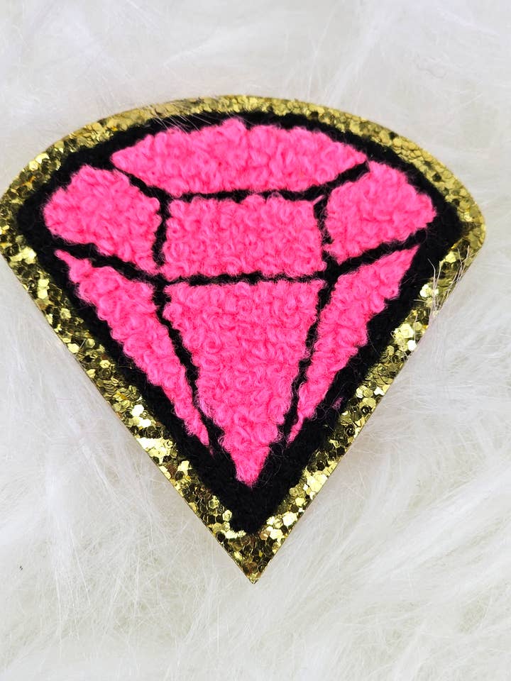Diamond Gold Glitter Iron On Patches for wholesale by Scratch Decor
