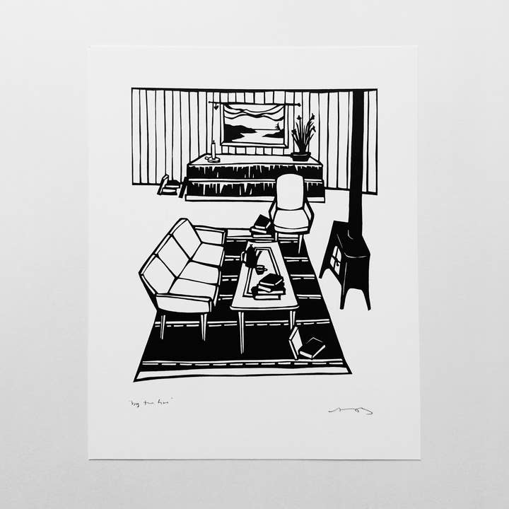 "Près du Feu" Impression 8x10" pour la vente par Anna Brones