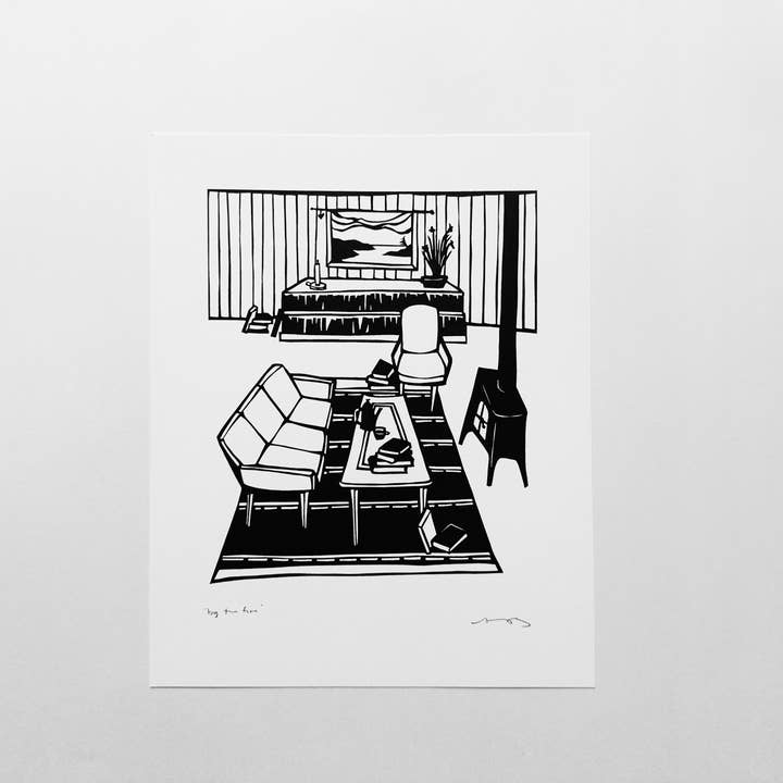 "Près du Feu" Impression 8x10" pour la vente par Anna Brones