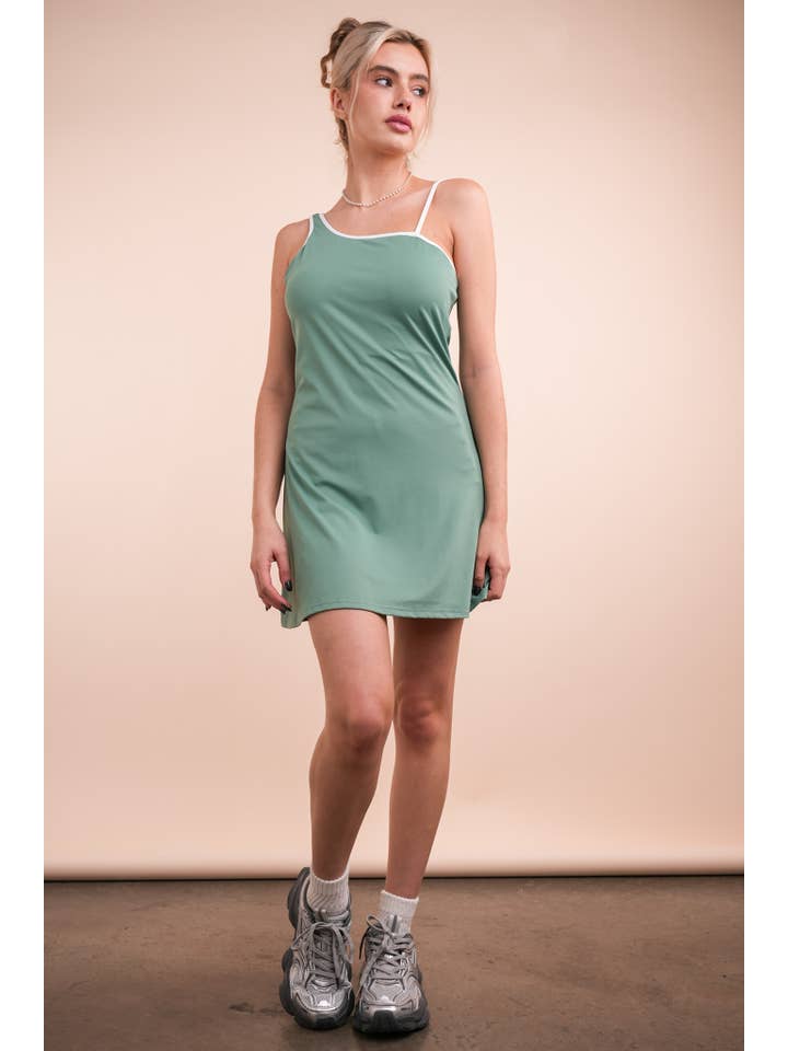 VERY J - Wholesale Athletic Dress - Women's - ND31660-Activewear Mini Dress with Inside Lining7