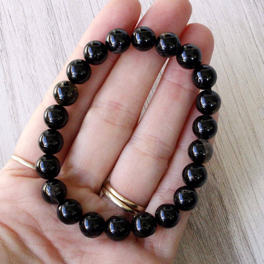 Pebble House – wholesale Beaded bracelet – Black Tourmaline Bracelet 4mm/6mm/8mm - Crystals & Stones1