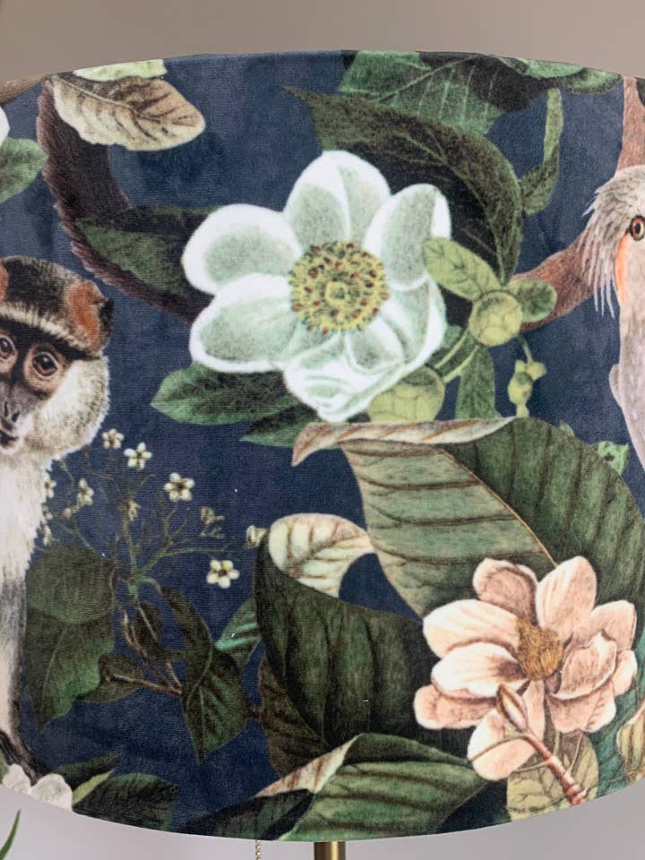 Lemur Velvet Lampshade for wholesale by The Lampshade Jungle