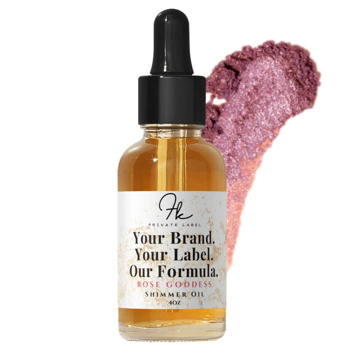 Shimmer Body Oil Rose Hour for wholesale by FK Private Label Labs
