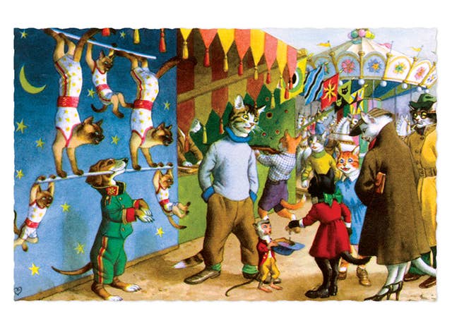 Laughing Elephant - Wholesale Postcard - Delightfully Dressed Cats - Everyday Boxed Postcards13