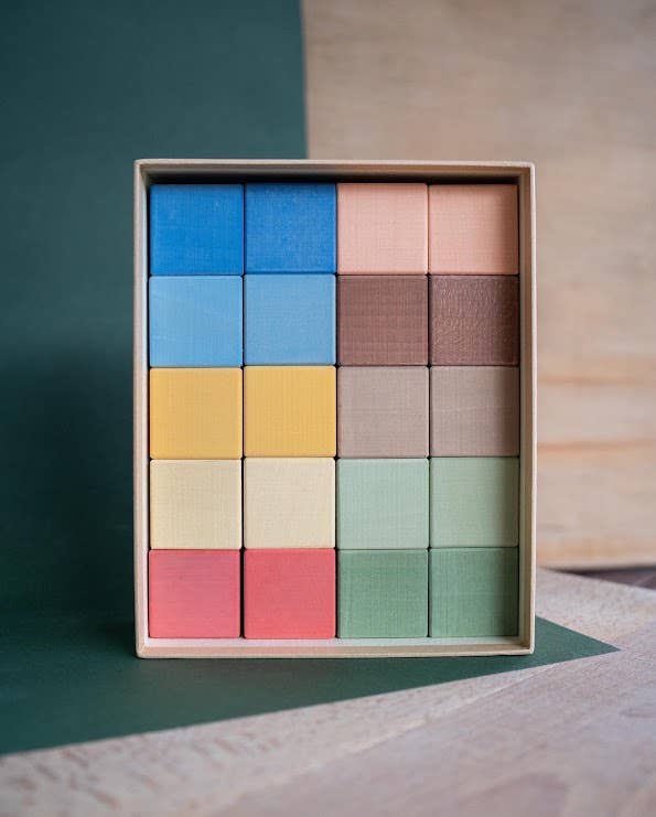 Little Poland Gallery - Wholesale Wood Toy - Kids - Meshka Rainbow and Nude Cubes1