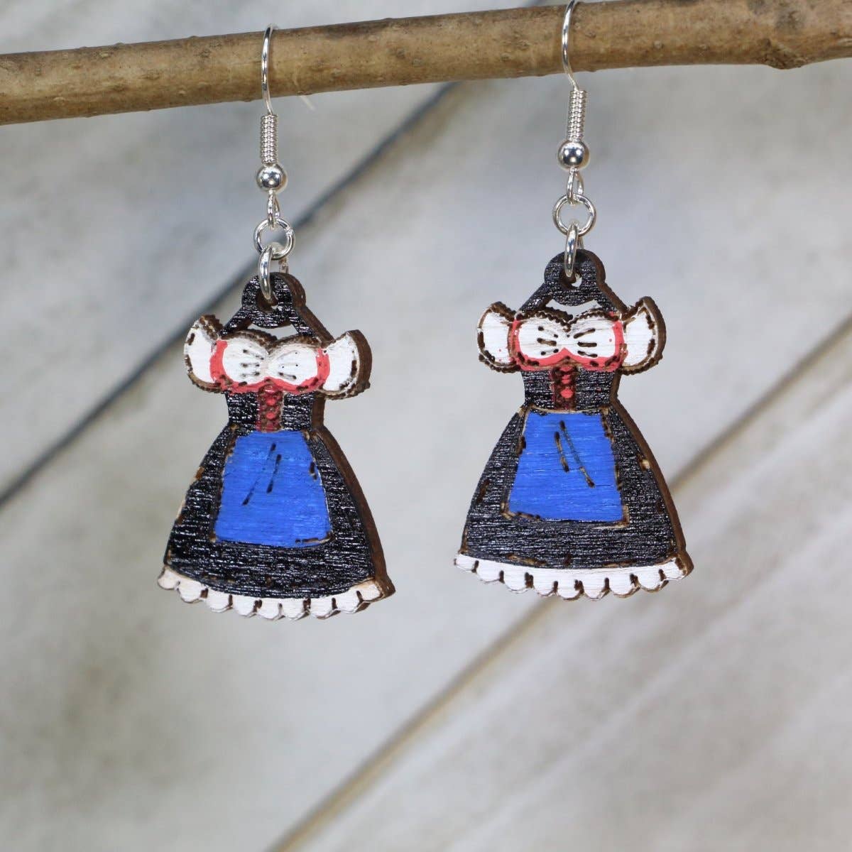 Cates Concepts - Wholesale Dangle Earrings - Dirndl Delight Wooden Earrings0
