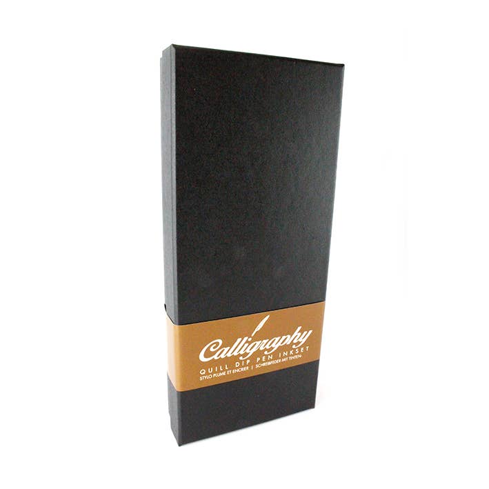 MUSEUM WEBSHOP – wholesale Pennor – Kalligrafisett med svart ask och vit fjäderpenna2