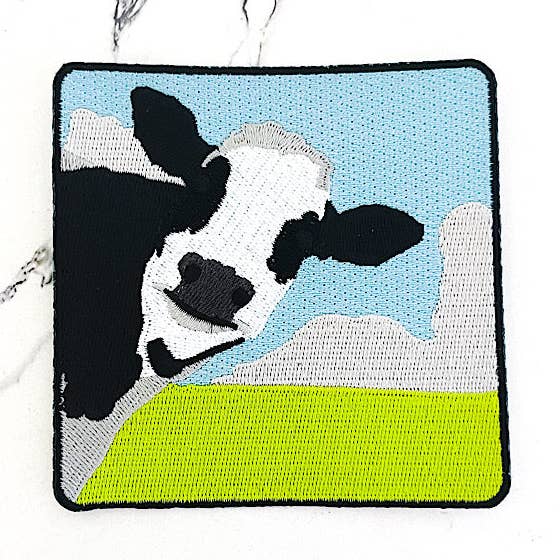 Nash Grey - Wholesale Patch - Cow Says Hello Embroidered Patch0