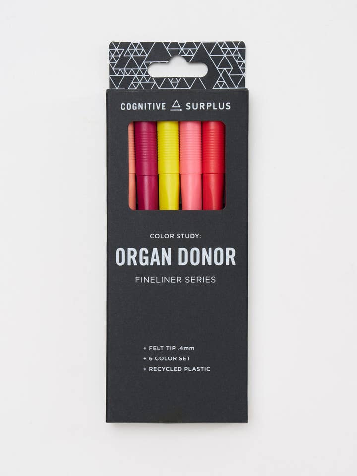 Organ Donor Fineliner-Stifte Packung (6er-Set) für den Großhandel von Cognitive Surplus