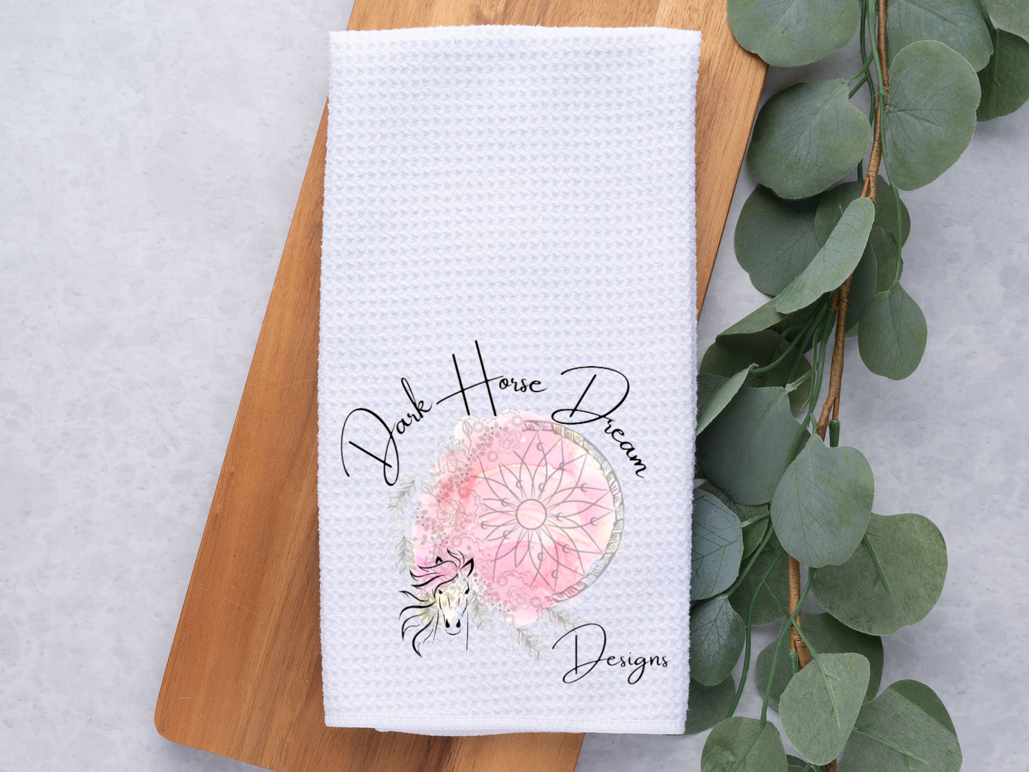 Dark Horse Dream Designs LLC - Wholesale Tea Towel - Custom Logo Business Image, Branding / Dish / Hand Towel1