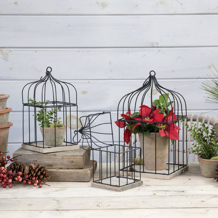 Willow Group - Wholesale Display Case - S/3 SQ METAL/WOOD DISPLAY