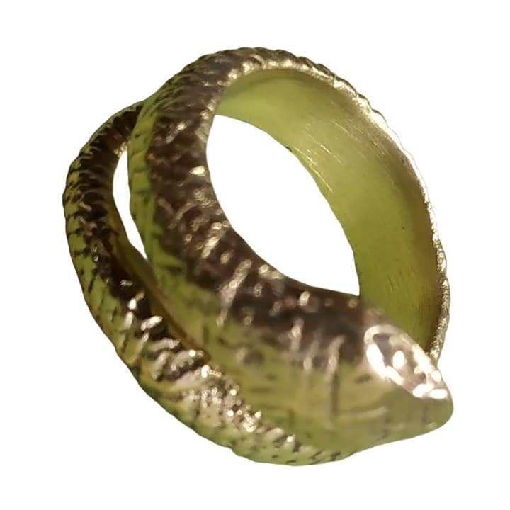 Ouroboros Big Snake Style Brass Adjustable Ring for wholesale by SILVER CAVE