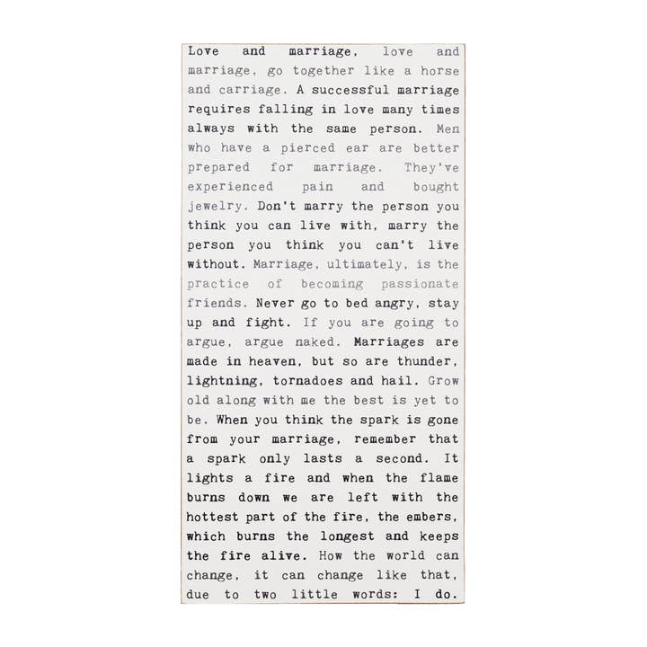 Mariage - Enseigne de machine à écrire pour la vente par Cedar Mountain Studios