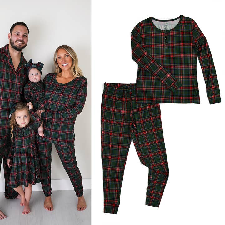 Kane Tartan Mom, due pezzi natalizi in bambù per la vendita all'ingrosso da parte di Gigi and Max