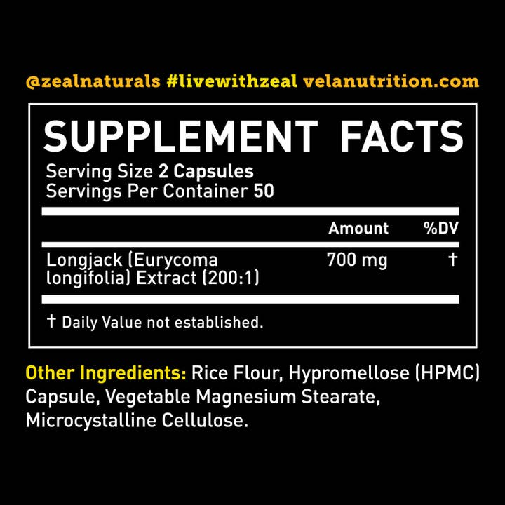 Zeal Naturals - Wholesale Oral Supplement/Vitamin - Tongkat Ali Extract Capsules for Muscle Strength