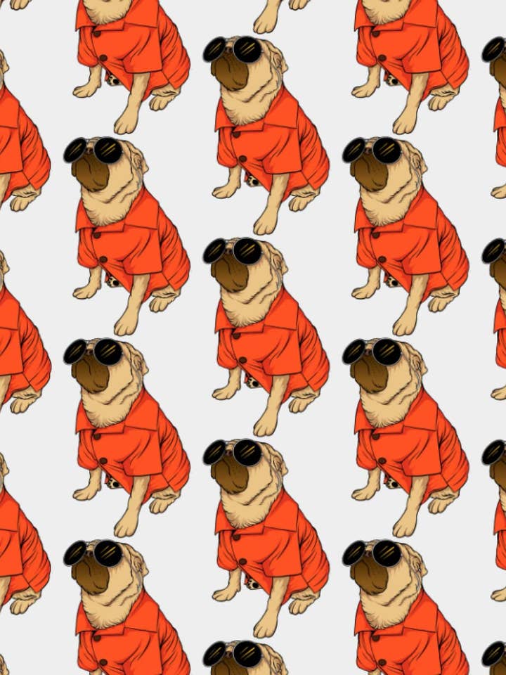 Pug Wearing Sunglasses Notebook/Journal/Diary for wholesale by Moonlite Mama