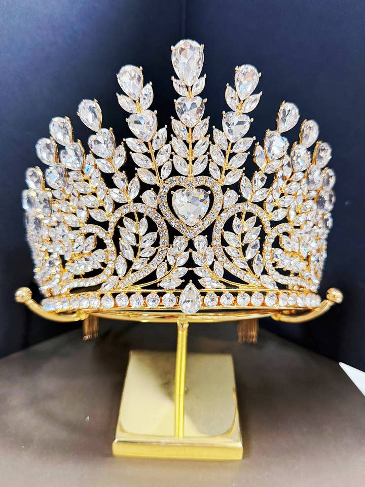 Copricapo per QuinceaƱera, Corona da Concorso, Gioielli d'Oro da Sposa per la vendita all'ingrosso da parte di Happy Dream Gifts