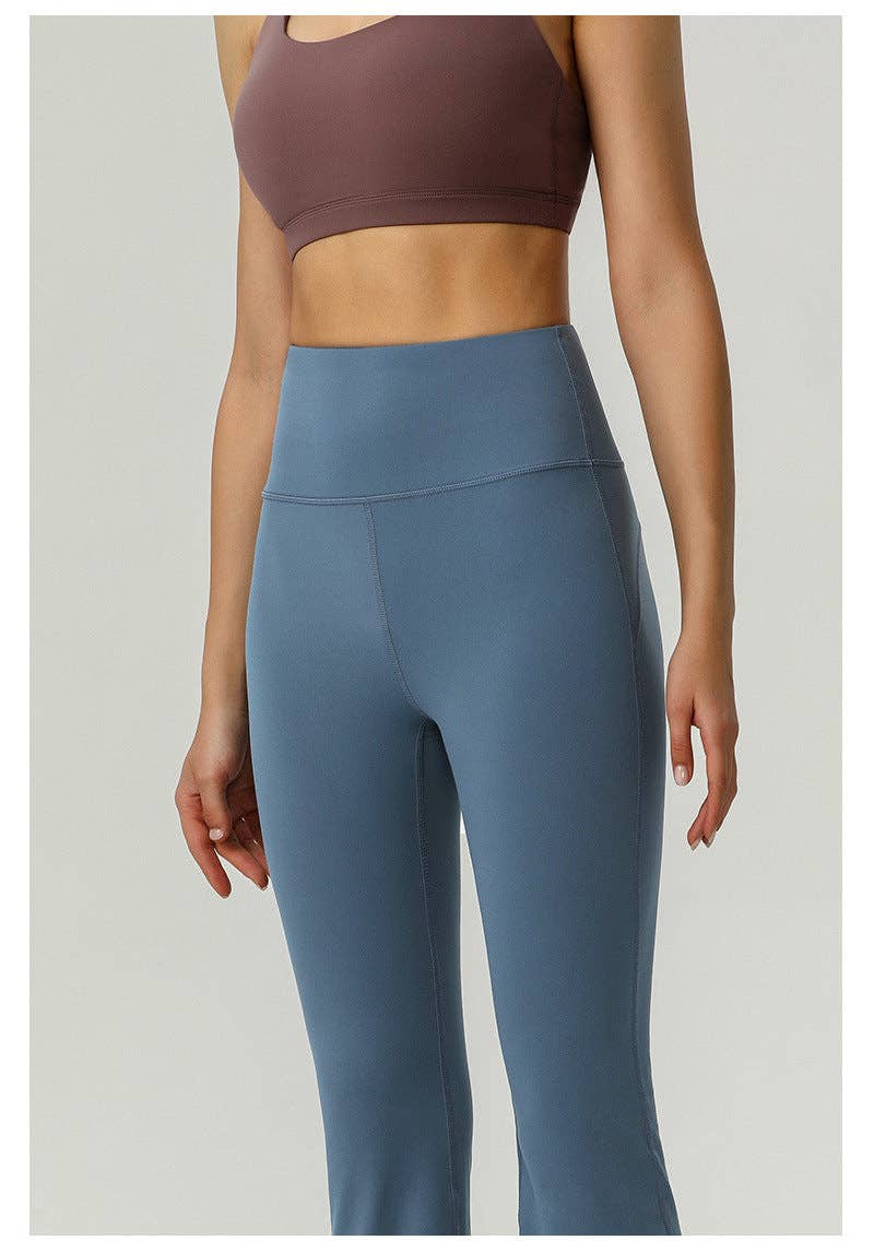 Active by Anna-Kaci - Wholesale Athletic Pants - Women's - High Rise Buttery Soft Contouring Flared Yoga Pant5