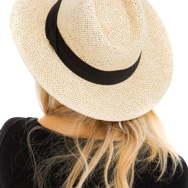 Cap Zone - Wholesale Straw Hat - Women's - Mesh Woven Wide Brim Paper Straw Panama Hat