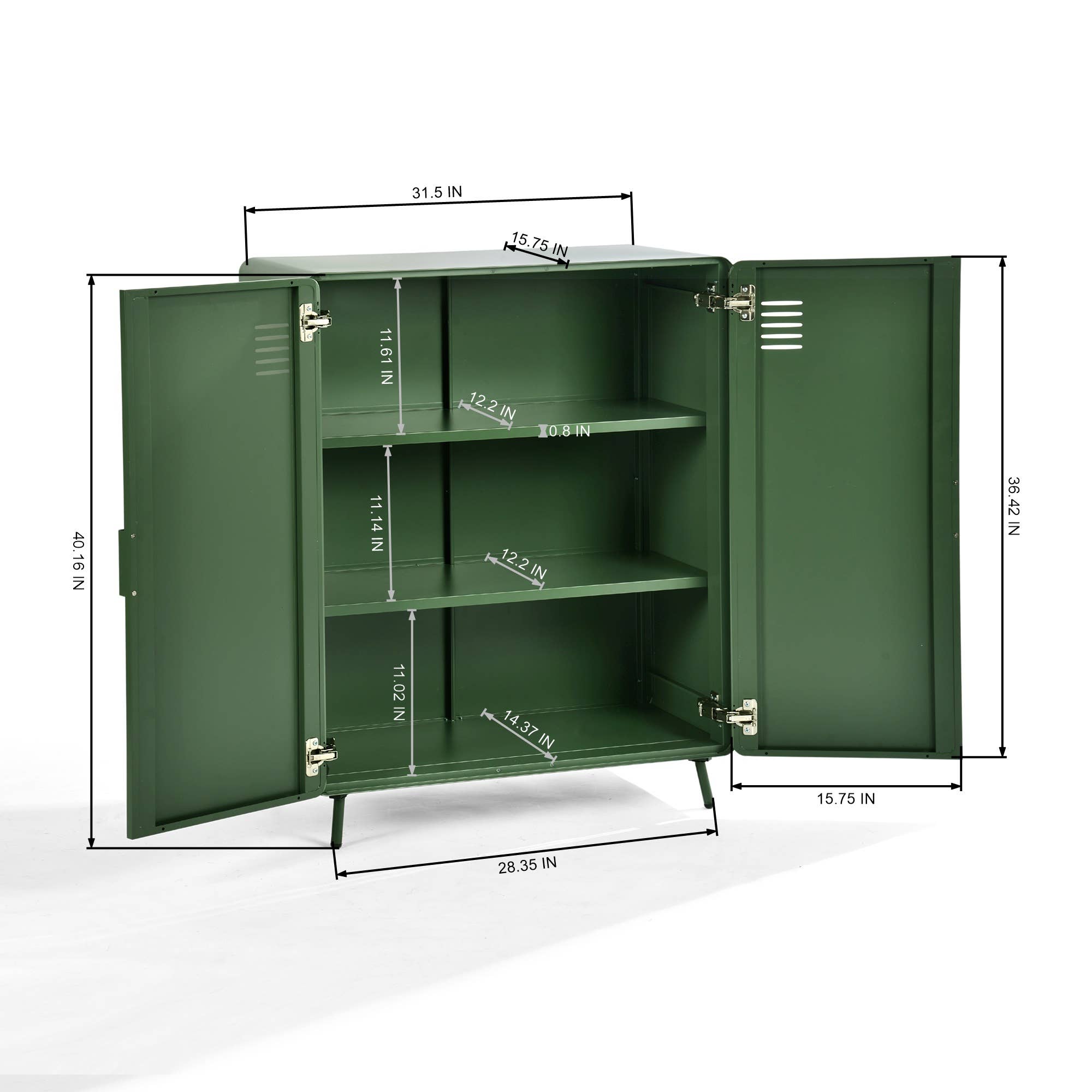 HOMYCASA DESIGN INC - Wholesale Cabinet - Industrial 2-Door Steel Storage Cabinet - 31.5" Wide25