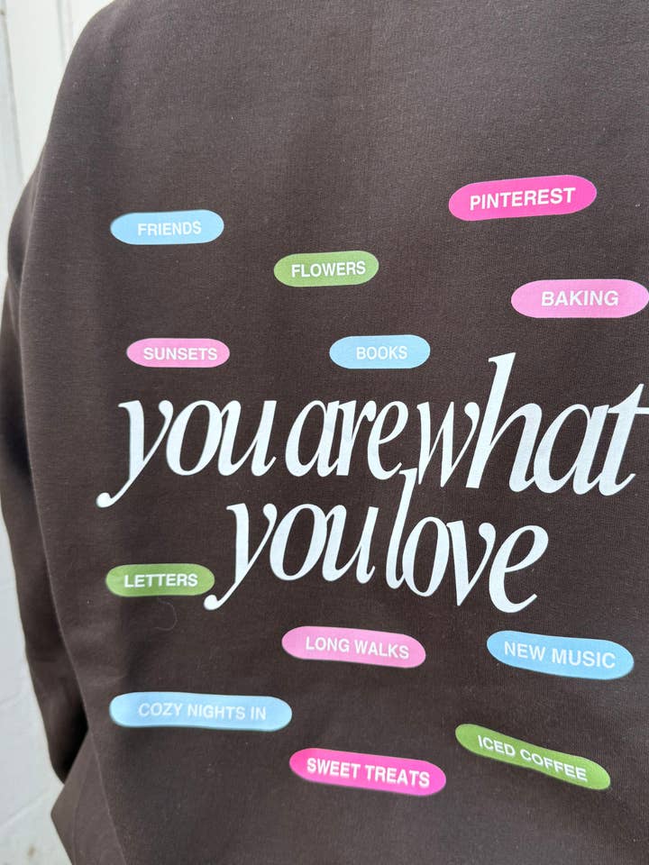Charlie and Claire's - Wholesale Graphic Sweatshirt - Women's - Brown Colorful Trendy Crewneck