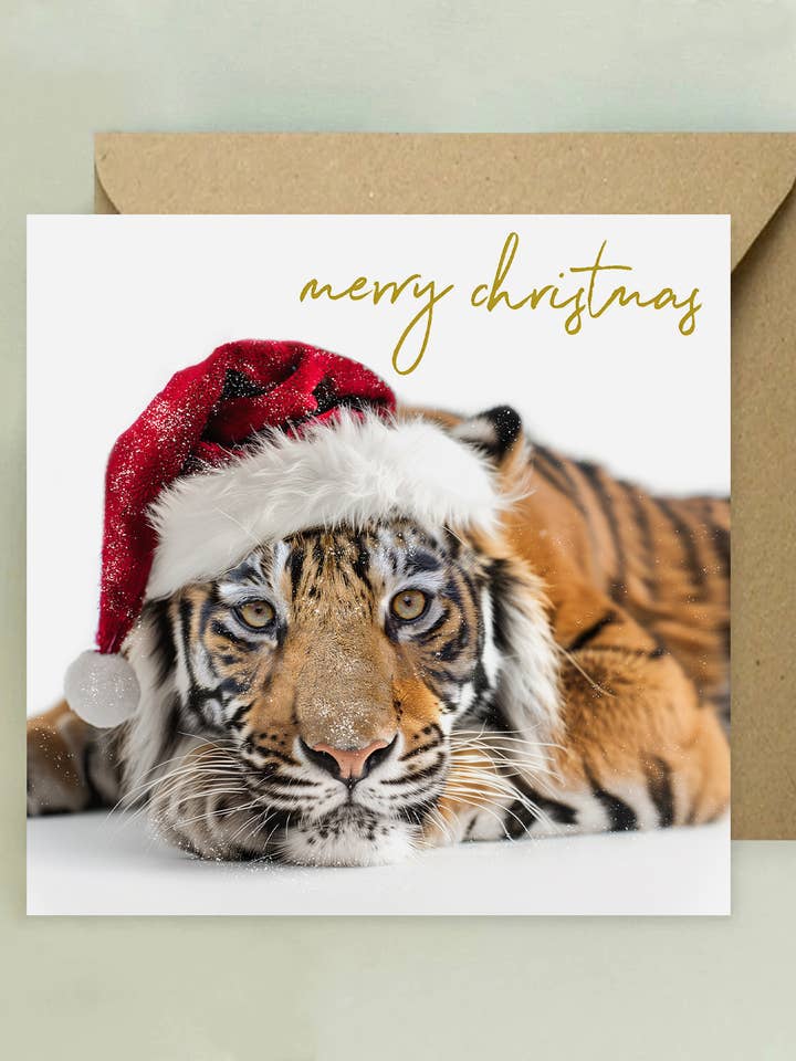 Tiger Christmas Card for wholesale by The Wildlife Library
