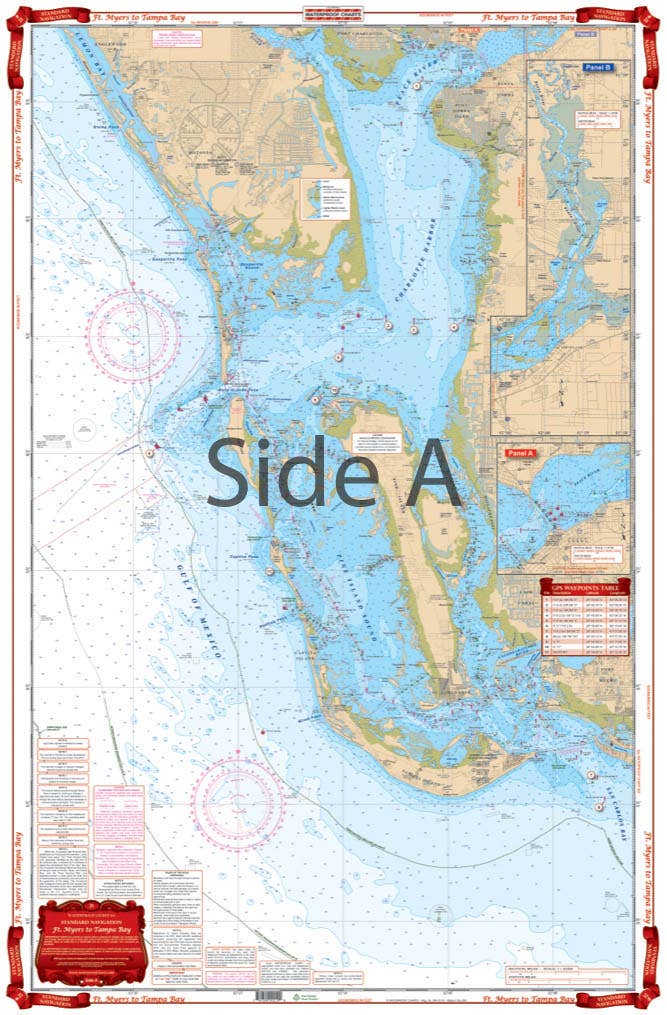 Waterproof Charts - Vente Cartes - Carte de navigation de Fort Myers à Tampa Bay 210