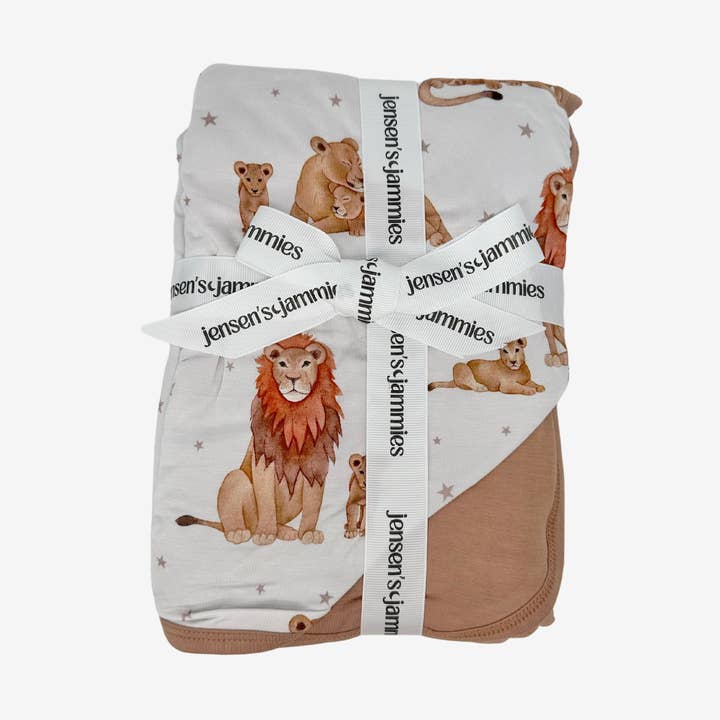 Just Lion Around Bamboo Blanket for wholesale by Jensens Jammies