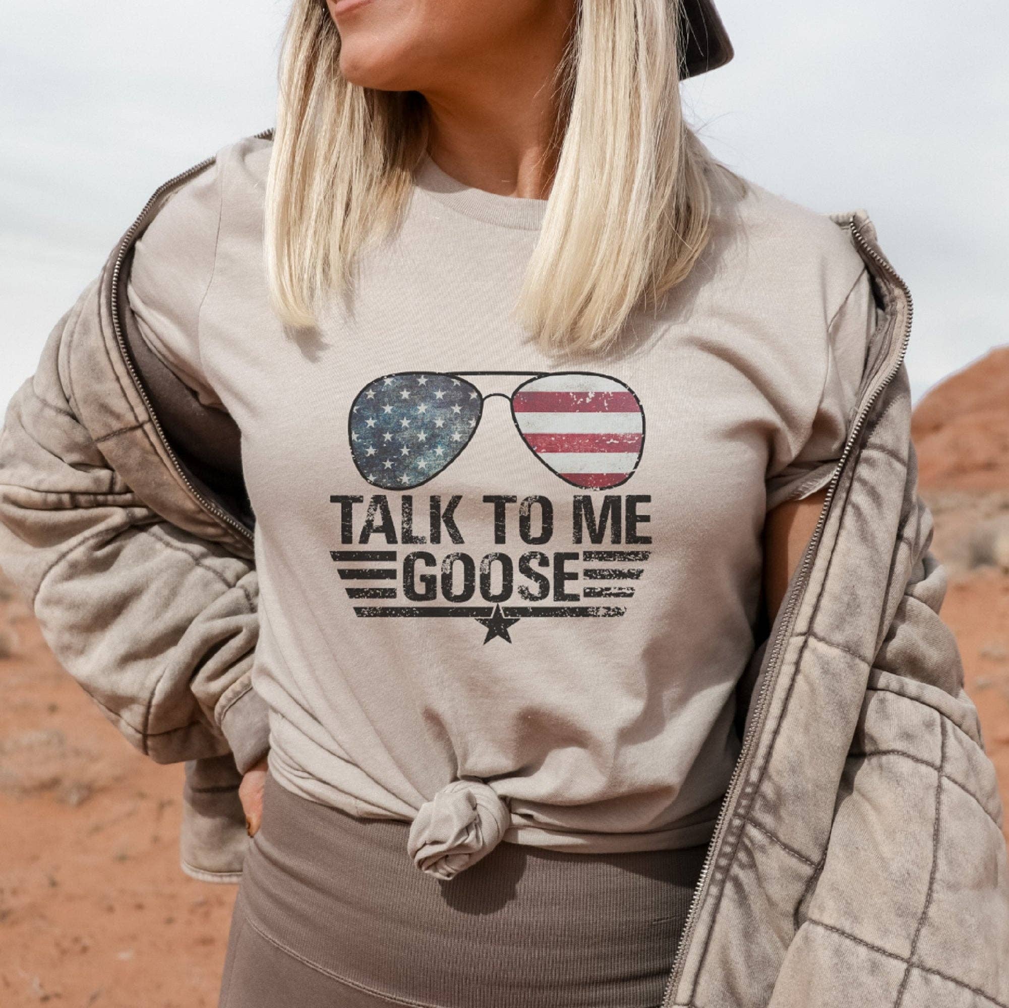 Trendznmore - Modern Graphic Apparel - Wholesale Screen Printed T-Shirt - Women's - Talk to me Goose Patriotic T-Shirt1