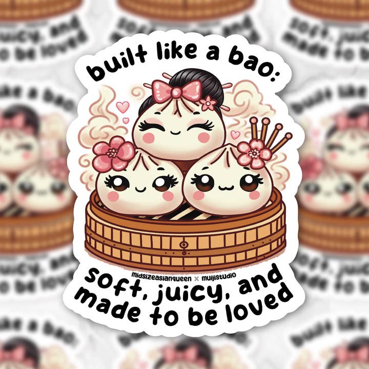 Muijistudio - Vente Autocollant - Autocollant en vinyle "Built Like a Bao", autocollant d'amour-propre0