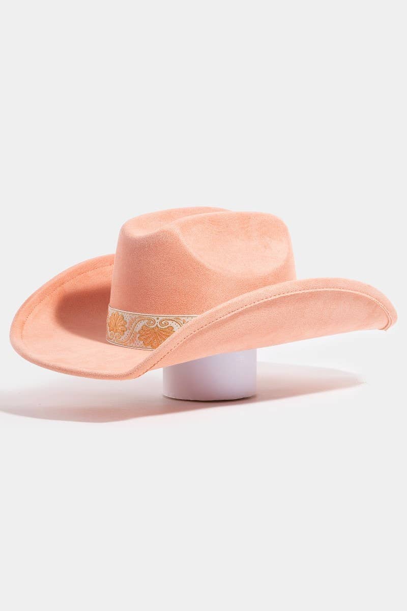 Collections by Fame Accessories - Wholesale Fedora - Women's - Western Intricate Border Pattern Band Cowboy Hat3