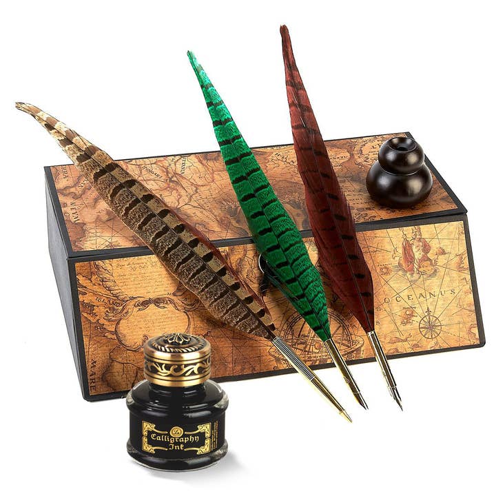 Freund Mayer & Co. - Wholesale Pen - Genuine Pheasant Quill Pen-Nib and Ballpoint-Bulk