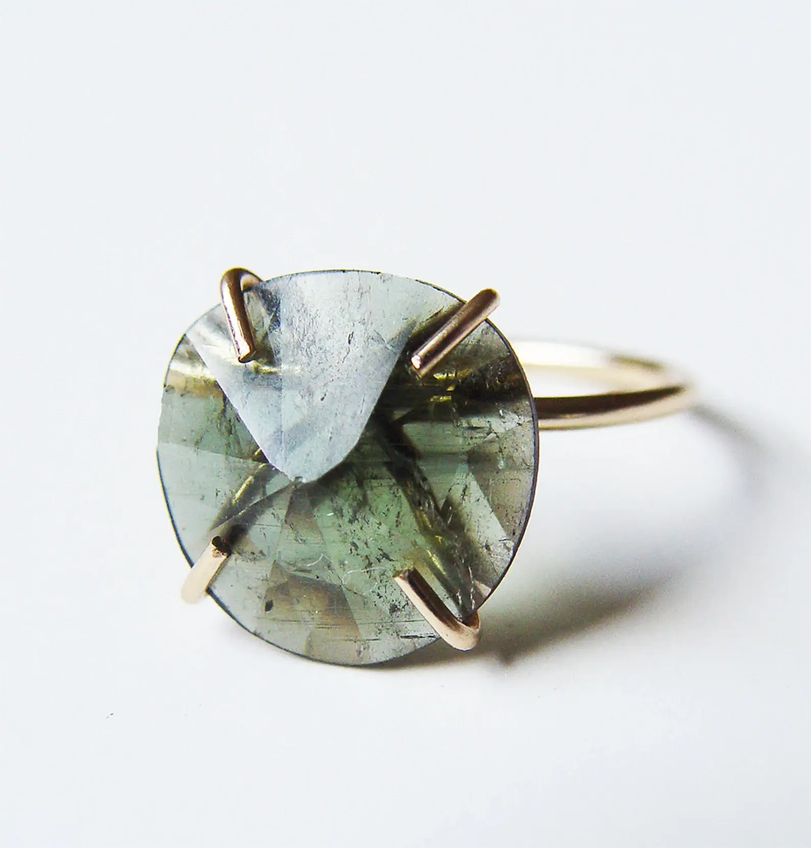 Friedasophie - Wholesale Single Stone/Solitaire Ring - Olive Green Moldavite 14k Gold Filled Ring1