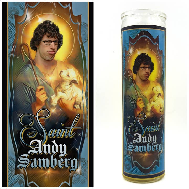 Kitschup Creations - Wholesale Novelty Candle - Andy Samberg Prayer Candle